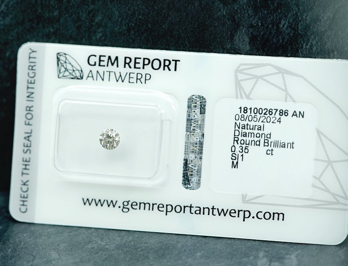 1 pcs Diamant  (Natur)  - 0.35 ct - M - SI1 - Gem Report Antwerp (GRA)