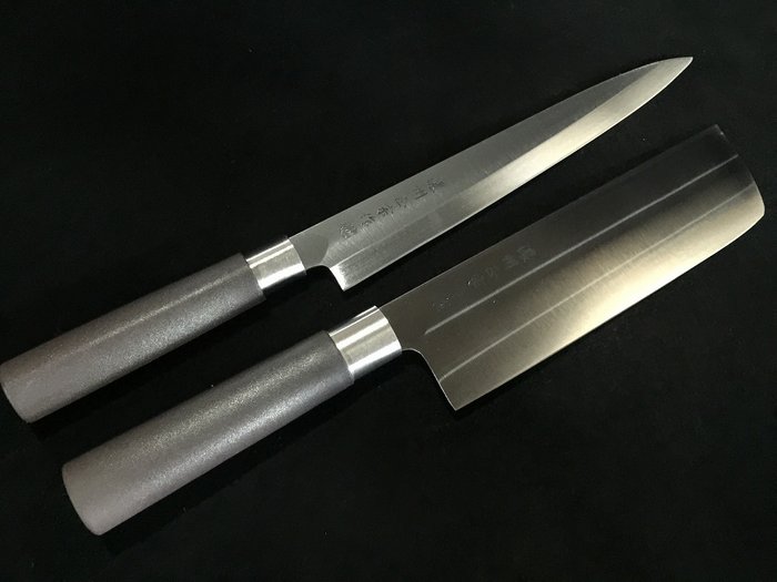 正宗 MASAMUNE / Set of 2 / 柳刃 YANAGIBA 菜切 NAKIRI - Køkkenkniv -  Japansk køkkenkniv - Stål, Træ - Japan