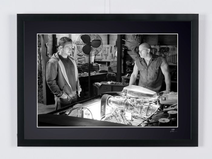 Fast  Furious -Paul Walker - Vin Diesel - Fine Art Photography - Luxury Wooden Framed 70X50 cm - Limited Edition Nr 02 of 30 - Serial ID 30532 - Original Certificate (COA), Hologram Logo Editor and QR Code - 100% New items.