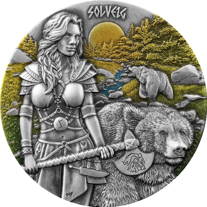 Germania. 10 Mark 2024 Valkyries – Solveig - Ultra High Relief, 2 Oz (.999)