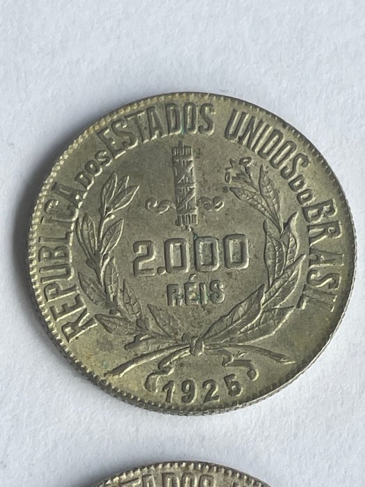 Brasilien. Republic. 2000 Reis 1824/1934 (7 monedas)  (Ingen mindstepris)