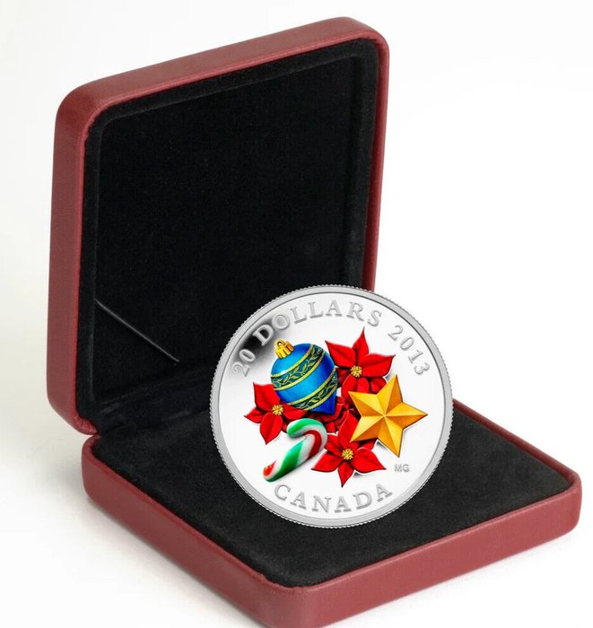 Canada. 20 Dollars 2013 "Candy Cane with Venetian Glass of Murano" 1 Oz (.999) Proof