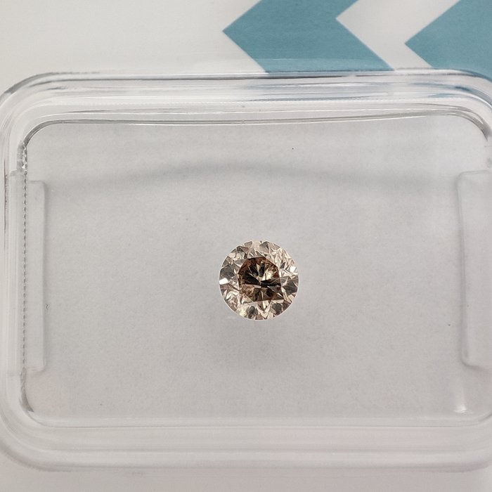 Ingen mindstepris - 1 pcs Diamant  (Naturfarvet)  - 0.29 ct - Rund - Fancy Brun - I1 - International Gemological Institute (IGI)