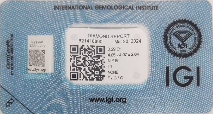 Ingen mindstepris - 1 pcs Diamant  (Naturfarvet)  - 0.29 ct - Rund - Fancy Brun - I1 - International Gemological Institute (IGI)