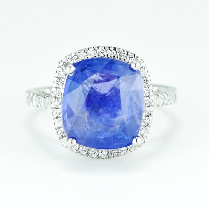 Ring Platin -  805ct tw Safir - Diamant - Ingen varme Safirring