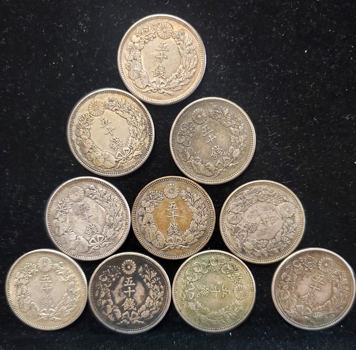 Japan. Meiji to Taisho years (10 coins) 1905/1917