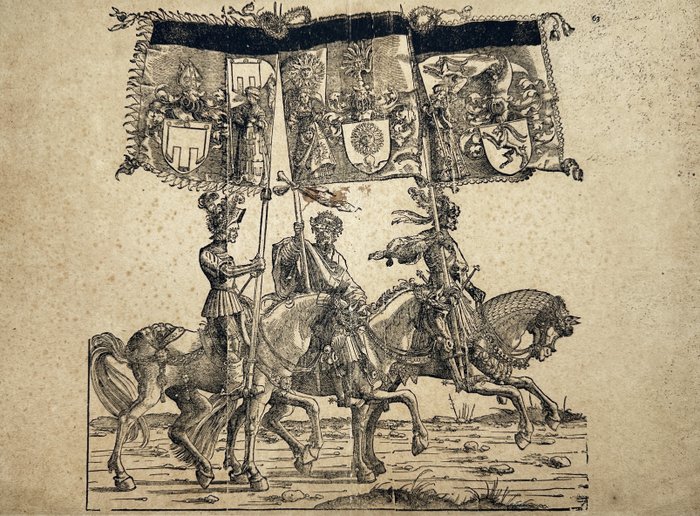 Hans Burgkmair  Dornik Eger Hanna - "The Triumph of Emperor Maximilian I" - Heraldry