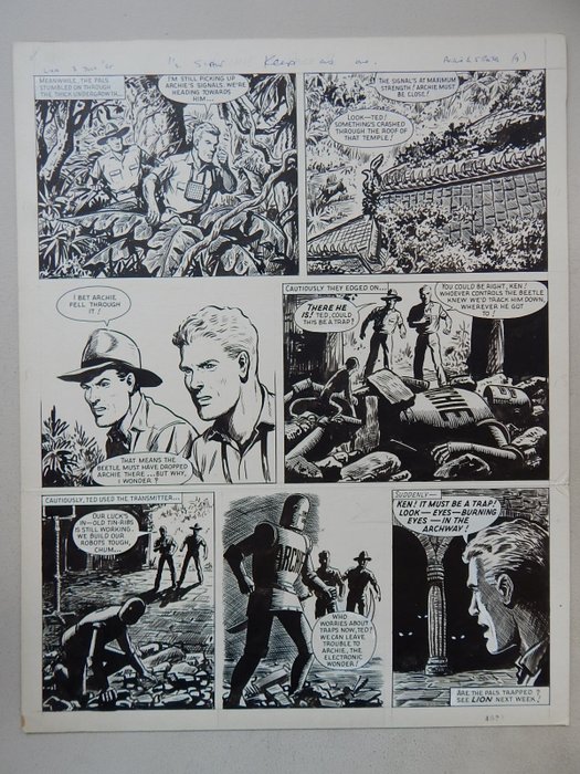 Kearon, Edward - 1 Original page - Archie de man van staal - The Screeming Beetle - 1965