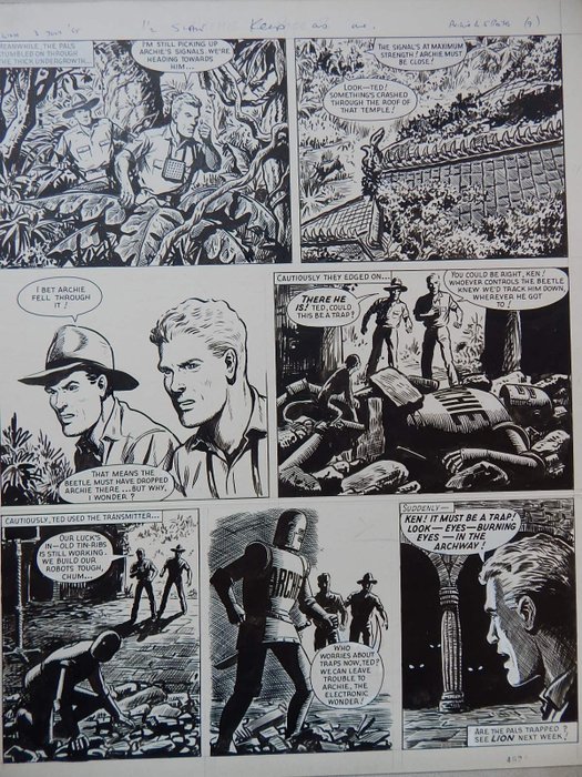 Kearon, Edward - 1 Original page - Archie de man van staal - The Screeming Beetle - 1965