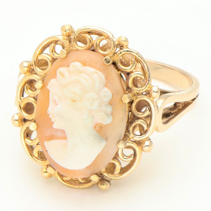 Ingen mindstepris - Ring - 14 karat Gulguld - Cameo