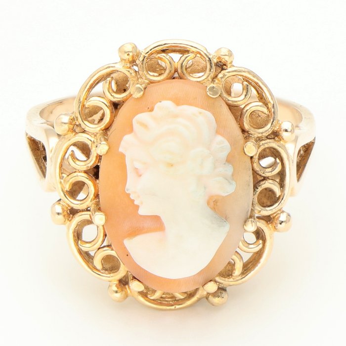 Ingen mindstepris - Ring - 14 karat Gulguld - Cameo