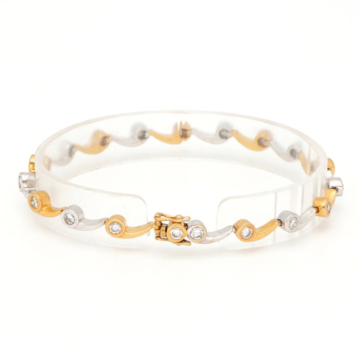 Armbånd - 18 kraat Gulguld, Hvidguld Diamant (Natur)