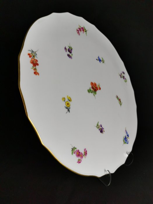 Meissen - Bakke - Bakkediameter 32 cm - Spredt blomst - 1.Wahl (1924-1934) - Porcelæn