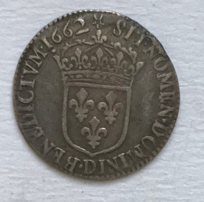 Frankrig. Ludvig 14. (1643-1715). 1/12 Écu 1662 D  (Ingen mindstepris)