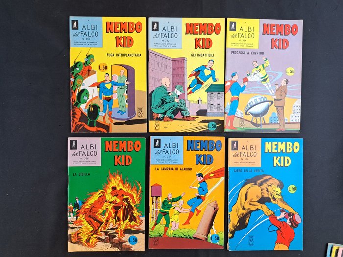 Albi del Falco Nembo Kid - 1963 con Figurine - 32 Comic - Første udgave