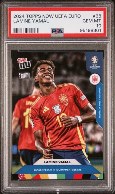 2024 Topps Now UEFA Euro Lamine Yamal #38 RC PSA 10 - 1 Graded card