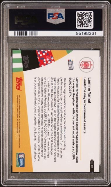 2024 Topps Now UEFA Euro Lamine Yamal #38 RC PSA 10 - 1 Graded card