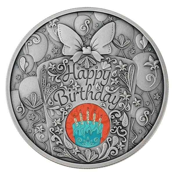 Niue. 1 Dollar 2020 Happy Birthday, 1 Oz (.999) Proof  (Ingen mindstepris)