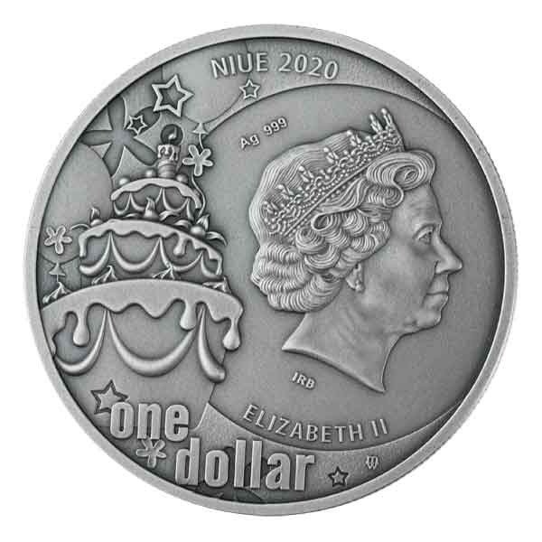 Niue. 1 Dollar 2020 Happy Birthday, 1 Oz (.999) Proof  (Ingen mindstepris)