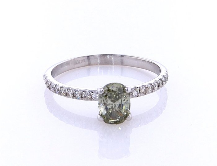 Ring - 14 karat Hvidguld -  0.75ct. tw. Diamant (Naturfarvet) - Diamant