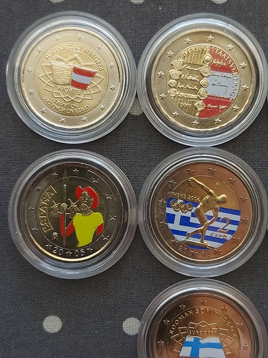 Europa. 2 Euro 2004/2022 (10 moedas coloridas)  (Ingen mindstepris)