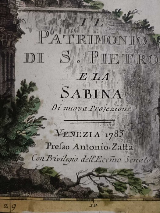 Italien - Europa/Italien/Lazio/Sabina; Antonio Zatta - Il Patrimonio di S. Pietro e la Sabina - 1781-1800