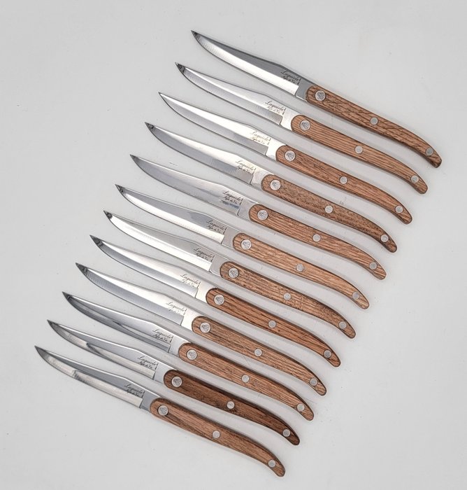 Laguiole Style de Vie - Bordknive sæt (12) - Innovation Line - 6 dele - Smooth - Egetræ - Bøf Knive