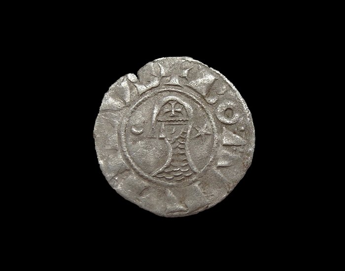 Korsfarere Bohemond III (AD 1163-1201) Silver Denier 12th Century  (Ingen mindstepris)