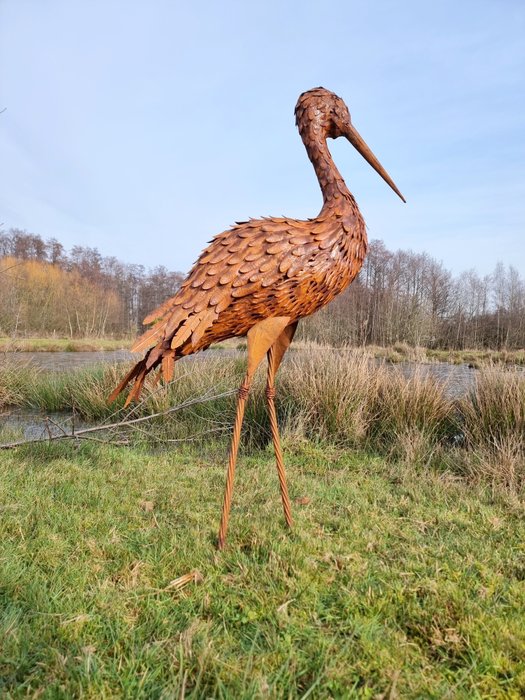 Skulptur, Staande reiger - 110 cm - metal