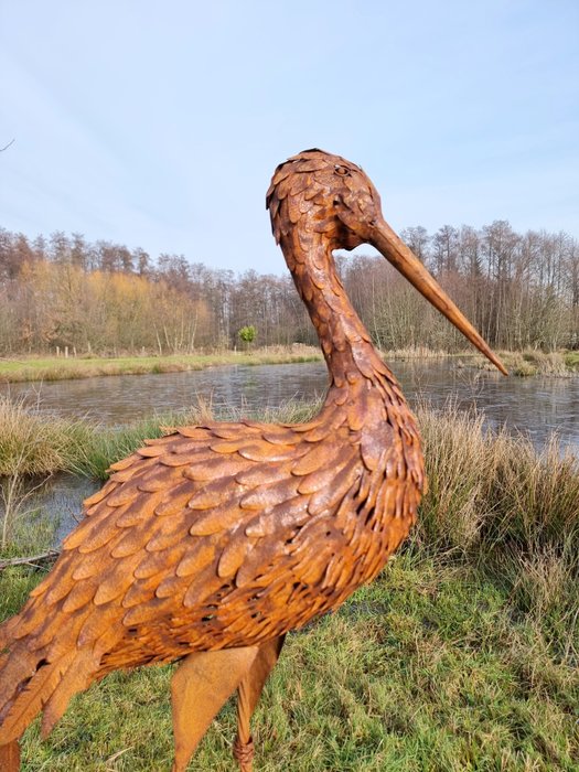 Skulptur, Staande reiger - 110 cm - metal