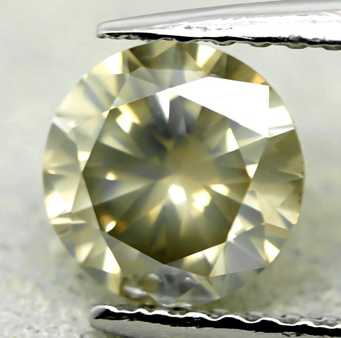 1 pcs Diamant  (Naturfarvet)  - 0.83 ct - Fancy light Grålig Gul - I1 - Gem Report Antwerp (GRA)