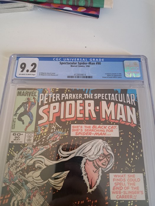 Spectacular Spider-Man #90 - 1st Black costume in title - 1 Graded comic - Første udgave - 1984 - CGC 9.2