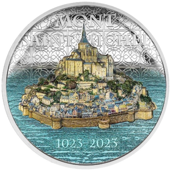 Cook-øerne. 10 Dollars 2023 Mont Saint-Michel, 2 Oz (.999)