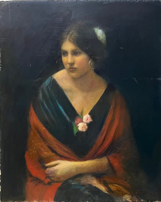 Scuola italiana (XIX-XX) - Ritratto di donna