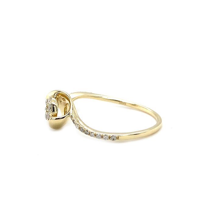 Ingen mindstepris - Ring - 14 karat Gulguld -  0.20ct. tw. Diamant (Natur)