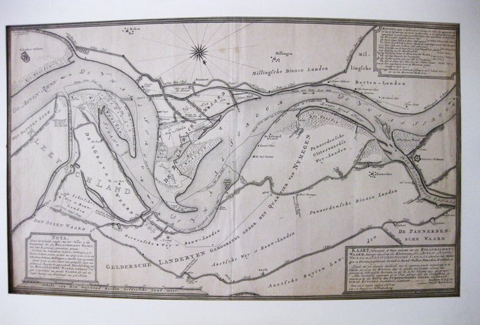 Holland - Kort over Bylandse Waard; Beyerinck, van Straalen en Engelman - Waterstaatkundige kaart uit 1772 - 1761-1780