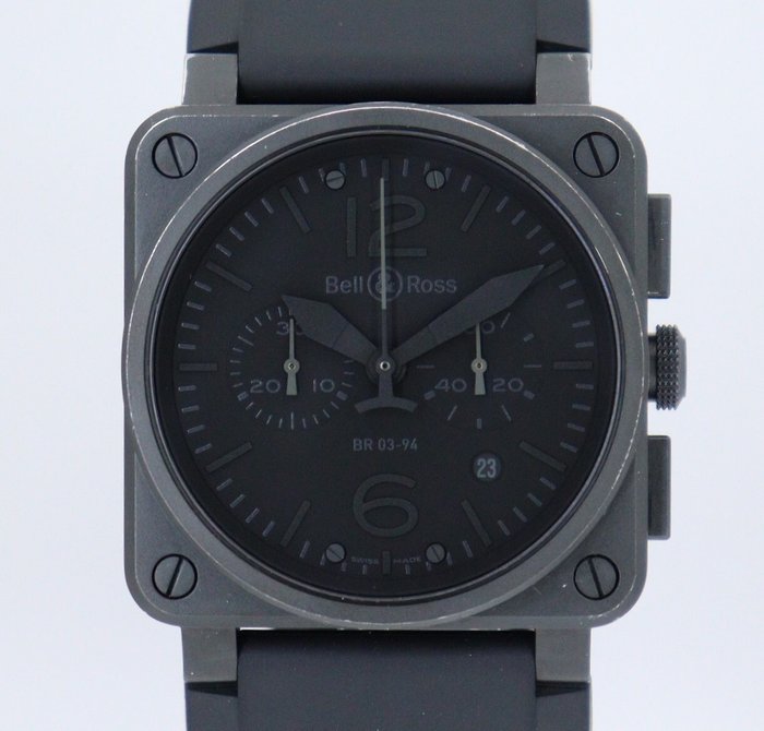 Bell  Ross - BR03-94 Phantom Chronograph - Ingen mindstepris - BR03-94-S/BR03-94PHANTOM-R - Mænd - 2000-2010