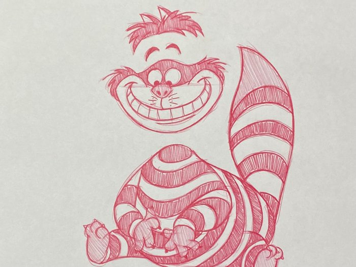 Walt Disney - Alice in Wonderland (1951 film) - 1 Original Illustrationstegning af Cheshire Cat