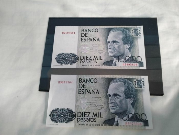 Spanien. - 2 x 10000 Pesetas 1985 - Pick 161  (Ingen mindstepris)