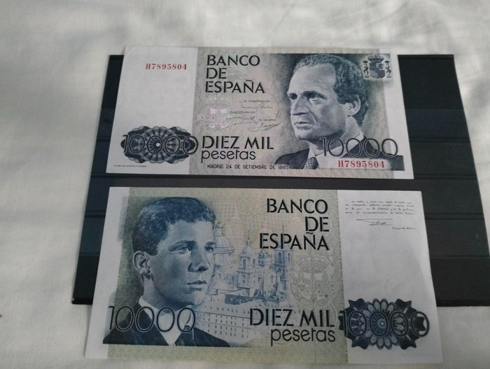 Spanien. - 2 x 10000 Pesetas 1985 - Pick 161  (Ingen mindstepris)