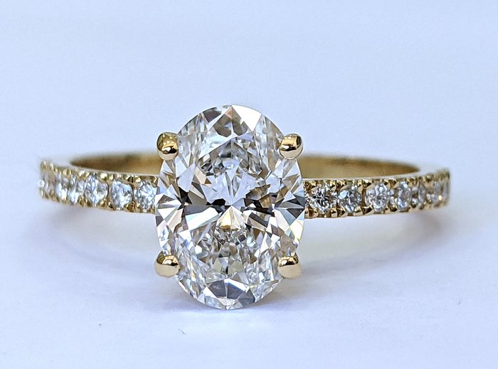 Ingen mindstepris - Ring - 14 karat Gulguld -  2.33ct. tw. Diamant (Laboratoriedyrket) - Diamant - E VVS2 IGI