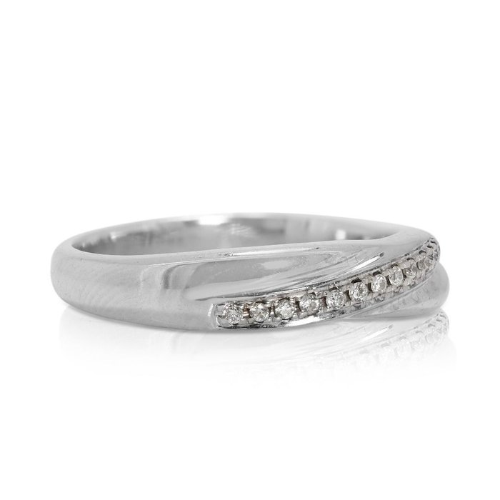 Ring - 18 kraat Hvidguld -  006ct tw Diamant (Natur)