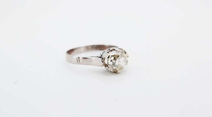 Ring - 18 kraat Hvidguld Diamant (Natur)