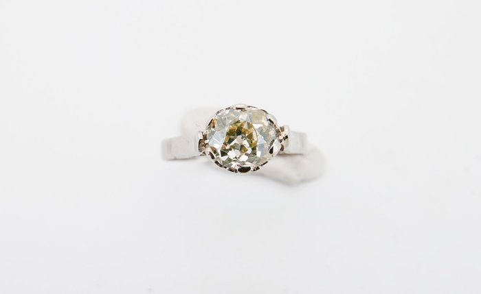 Ring - 18 kraat Hvidguld Diamant (Natur)