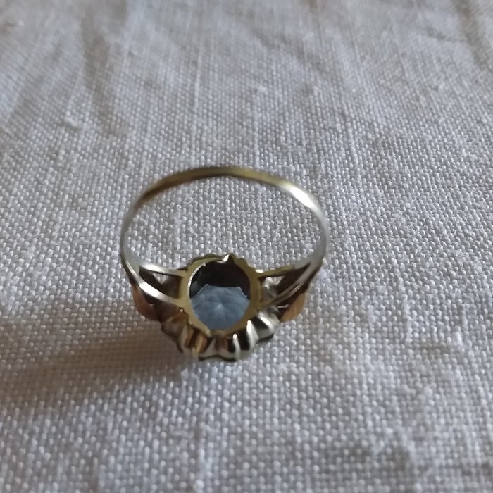 Ingen mindstepris - Ring - 14 karat Gulguld Akvamarin - Vintage ring