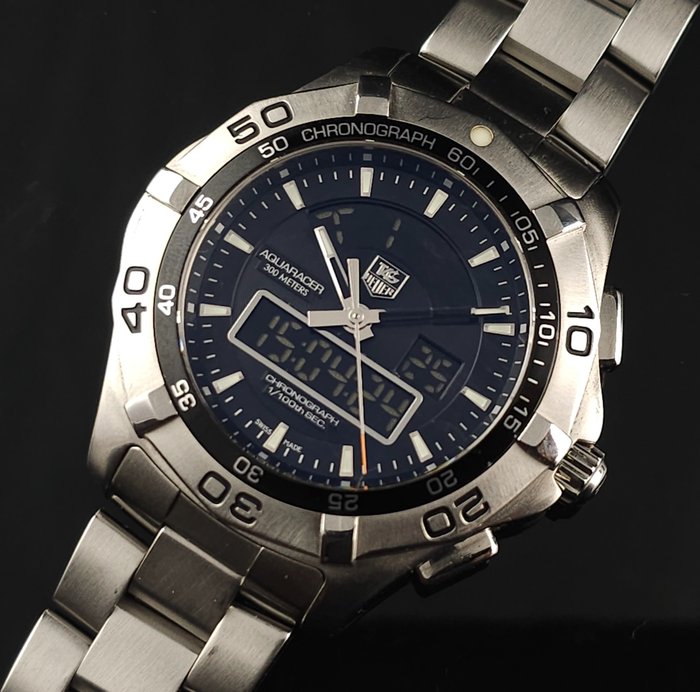 TAG Heuer - Aquaracer 'Analog/Digital' Chronograph Alarm - CAF1010 - Mænd - 2000-2010