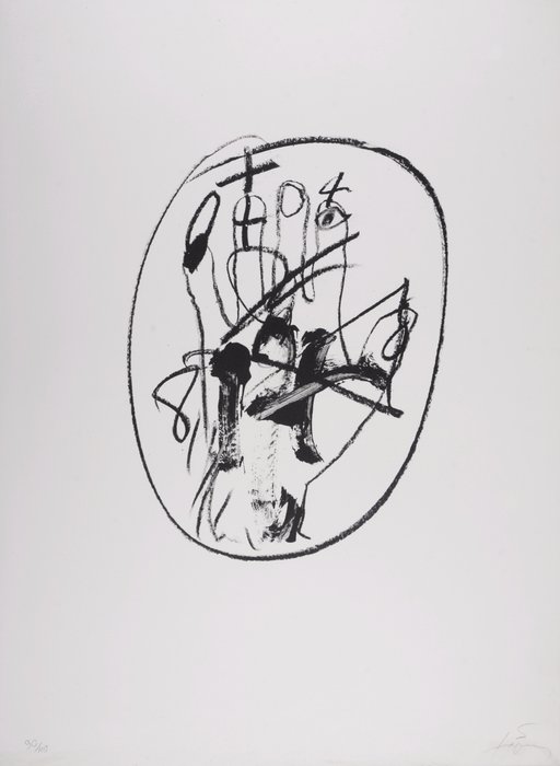 Antoni Tapies (1923-2012) - Nostalgia del Dragon y el Laberinto - Hand-signed