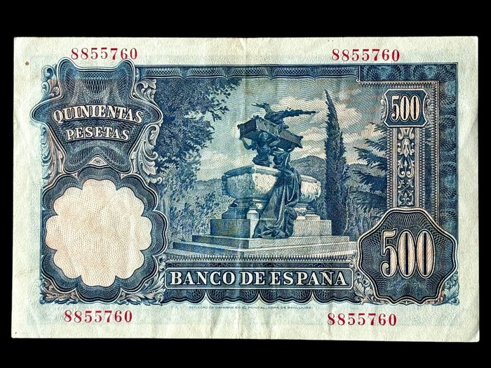 Spanien. - 500 Pesetas 1951 - Mariano Benlluire - SIN SERIE - (B018) - Pick 142  (Ingen mindstepris)