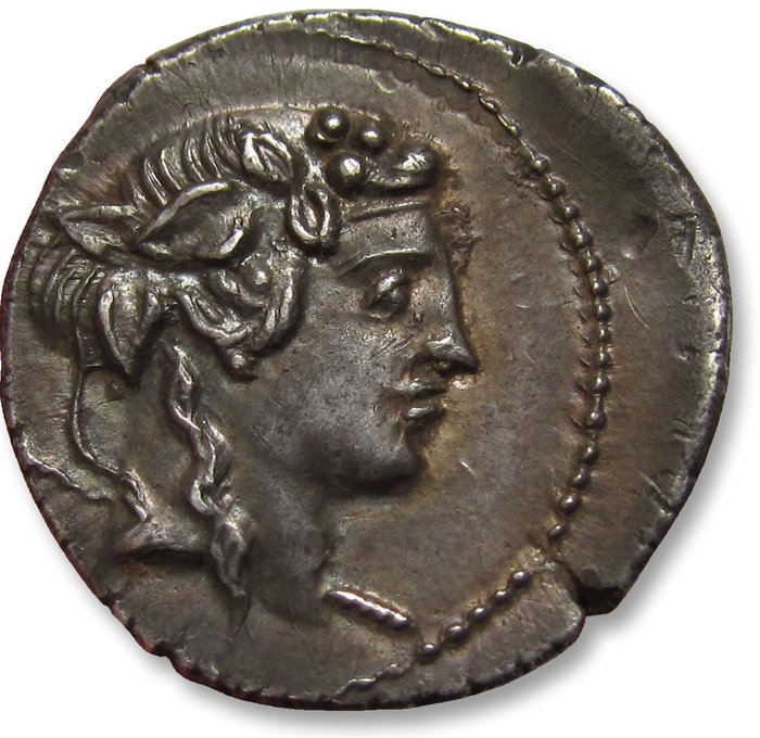 Romerska republiken. L. Cassius Longinus. Rome 78 B.C.. Denarius Rome mint - Struck from fresh dies  beautifully toned - rare in this high quality