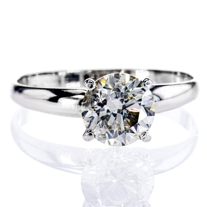 Ingen mindstepris - Forlovelsesring - 14 karat Hvidguld -  155ct tw Diamant (Natur)